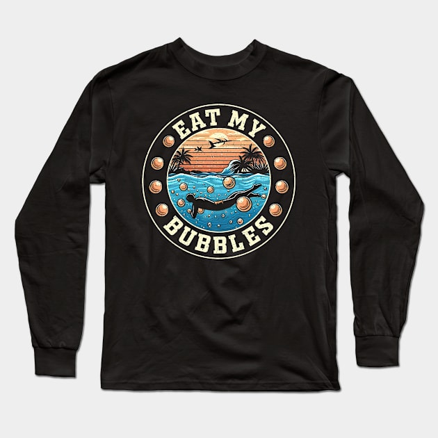 Summer Swimming - Eat My Bubbles Swim Apparel Long Sleeve T-Shirt by ArtbyJester